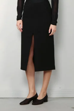 Tibi Rok - Wren Crepe Knit Midi Skirt - Black