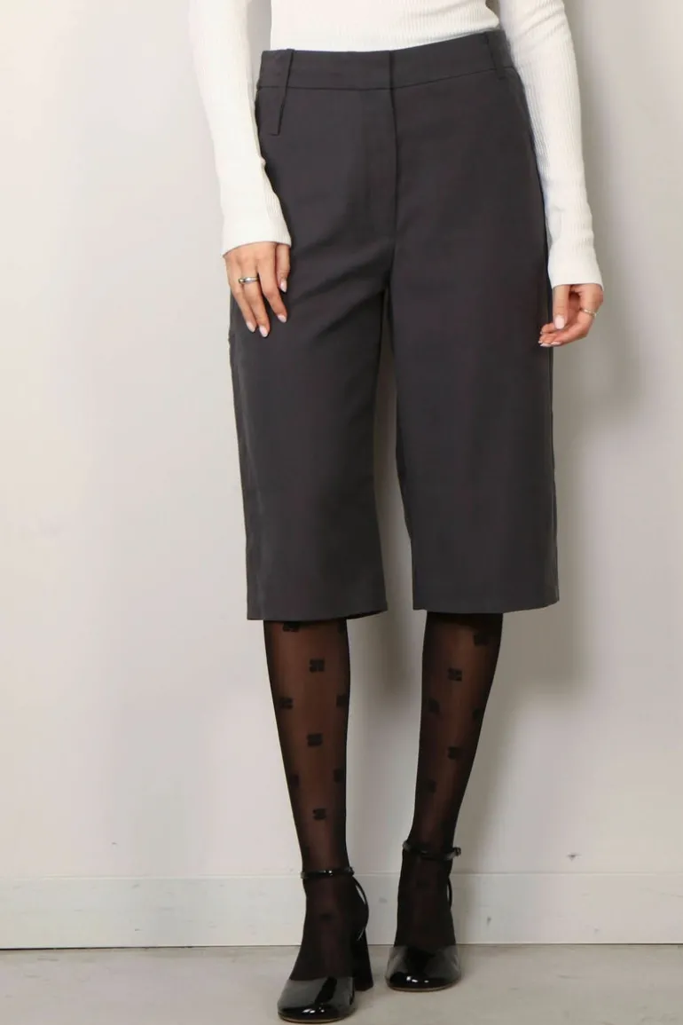 Tibi Short - Fluid Suiting Short - Steel grey