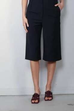 Tibi Short - Tropical Wool Short - Navy