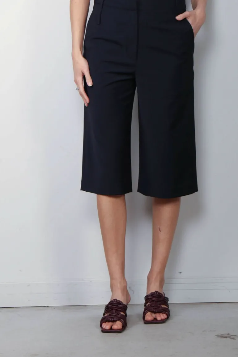 Tibi Short - Tropical Wool Short - Navy