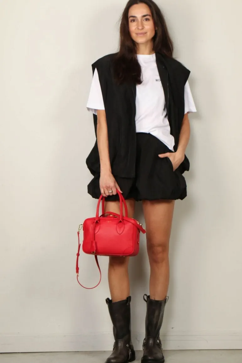Tibi Short - Italian Sporty Nylon Bubble Short - Black