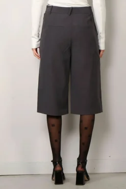 Tibi Short - Fluid Suiting Short - Steel grey