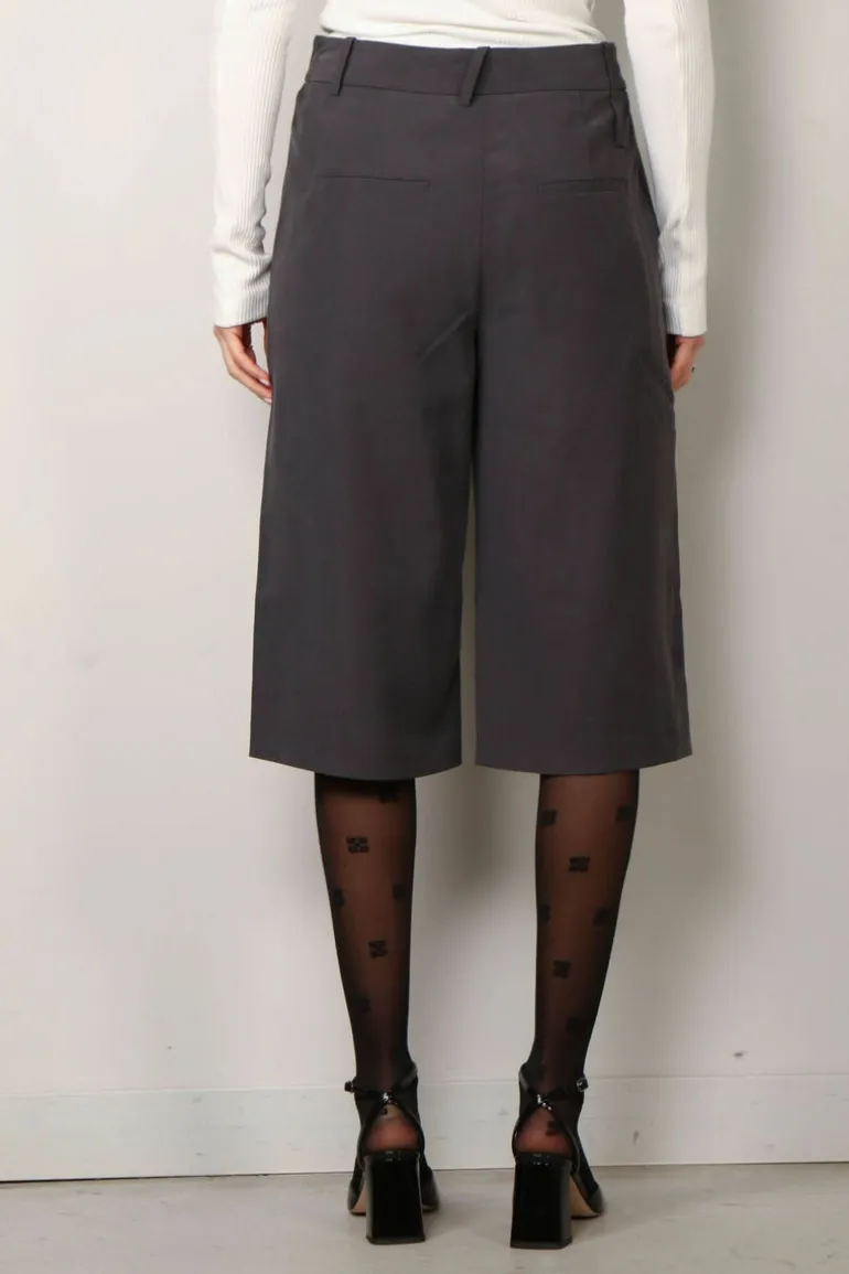 Tibi Short - Fluid Suiting Short - Steel grey
