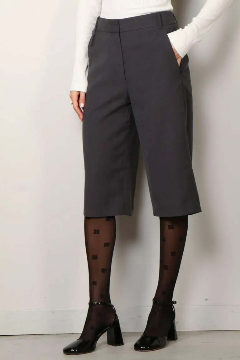 Tibi Short - Fluid Suiting Short - Steel grey