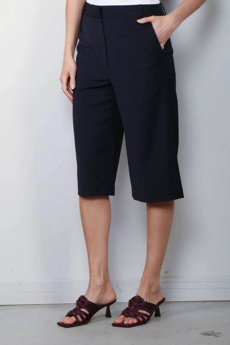 Tibi Short - Tropical Wool Short - Navy