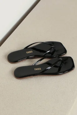 TKEES Slippers - Square Toe Lily - licorice