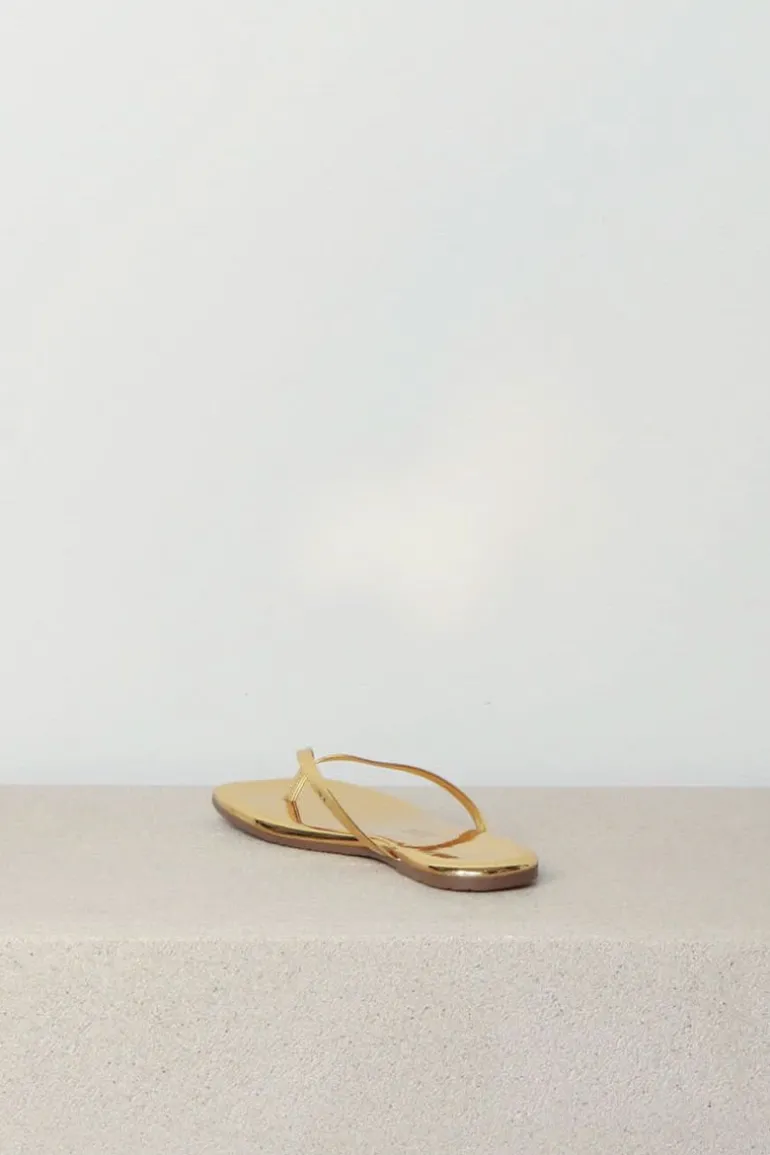 TKEES Slippers - Square Toe Lily Mirror - Gold