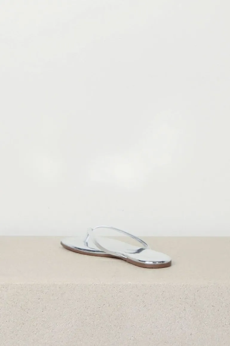 TKEES Slippers - Square Toe Lily Mirror - Chrome