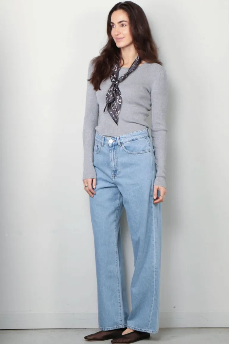 6397 Top - Skinny crew - Silver