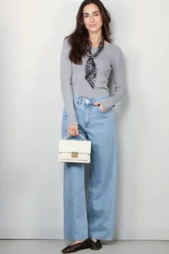 6397 Top - Skinny crew - Silver