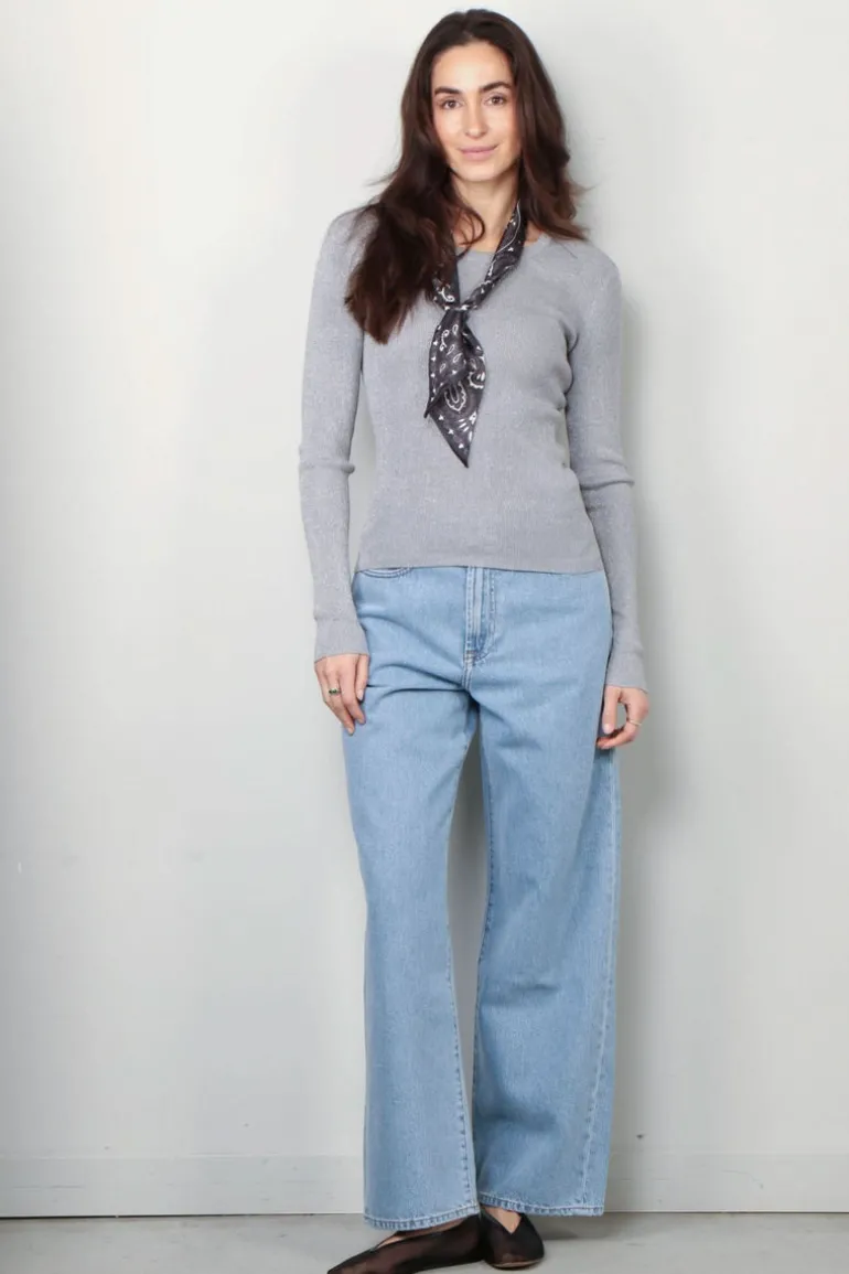 6397 Top - Skinny crew - Silver