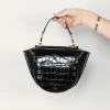 Wandler Tas - Hortensia mini - Black croco