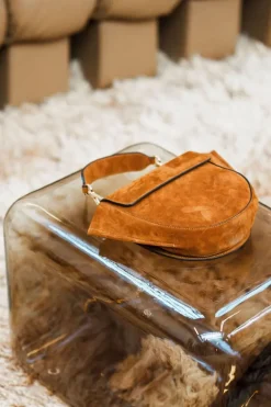 Wandler Tas - Hortensia Mini - Cognac Suede