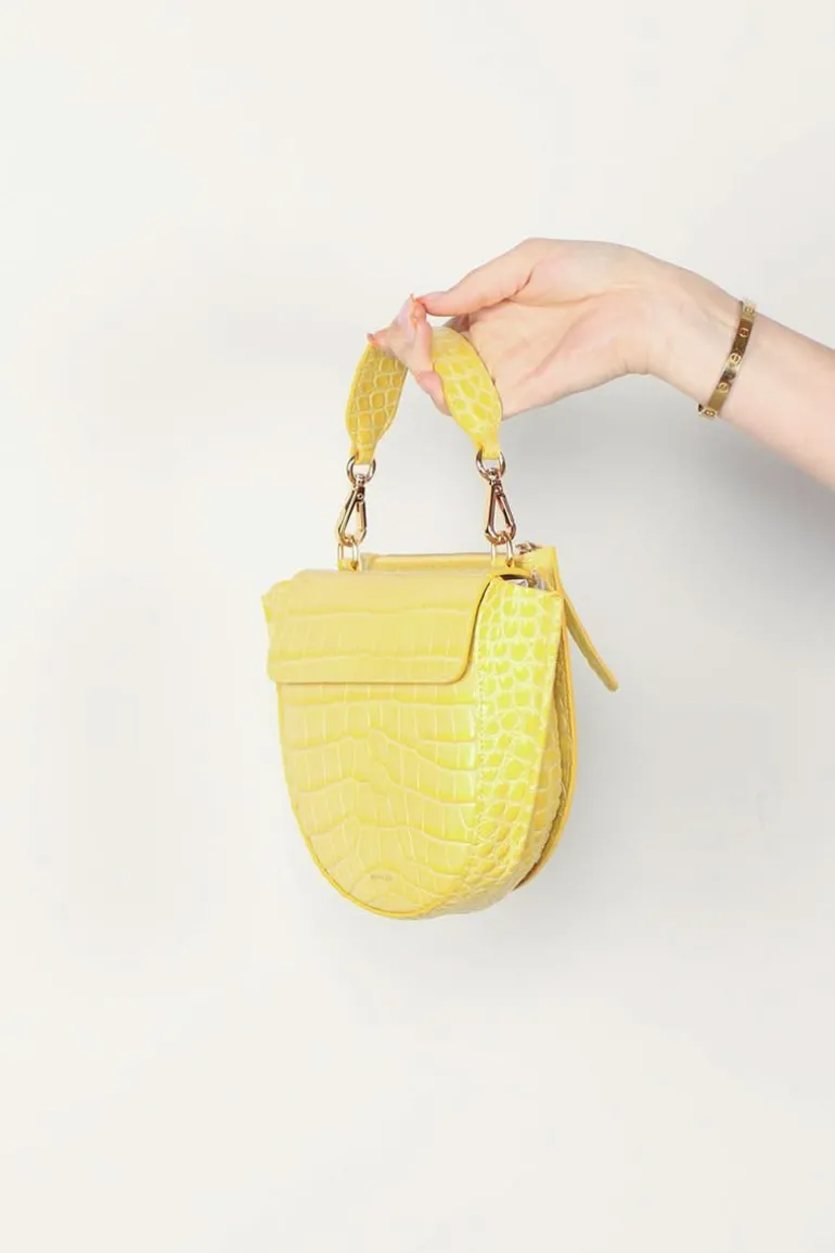 Wandler Tas - Hortensia mini - Yellow croco