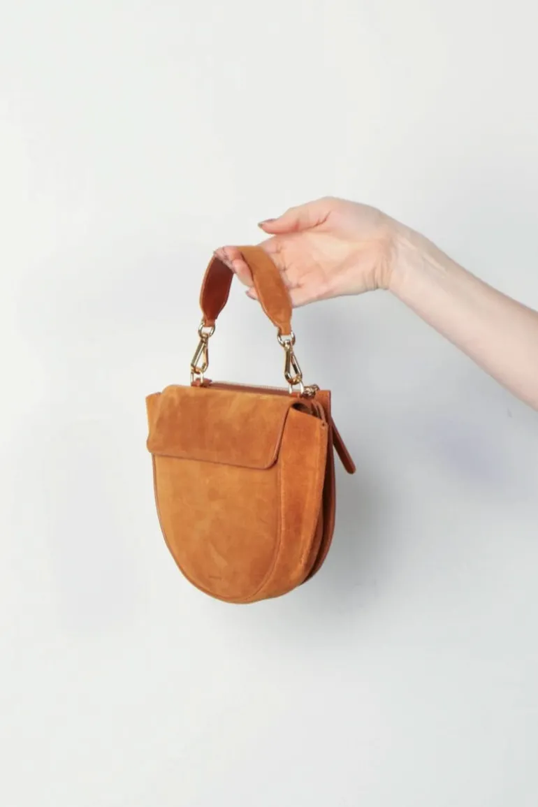Wandler Tas - Hortensia Mini - Cognac Suede